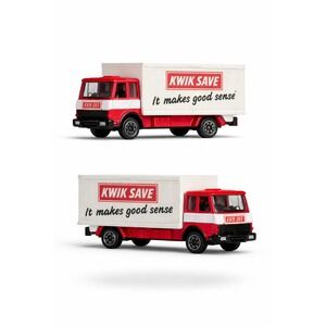 RARE Vintage Corgi Kwik Save Delivery Box Truck Red White Diecast Opening Doors